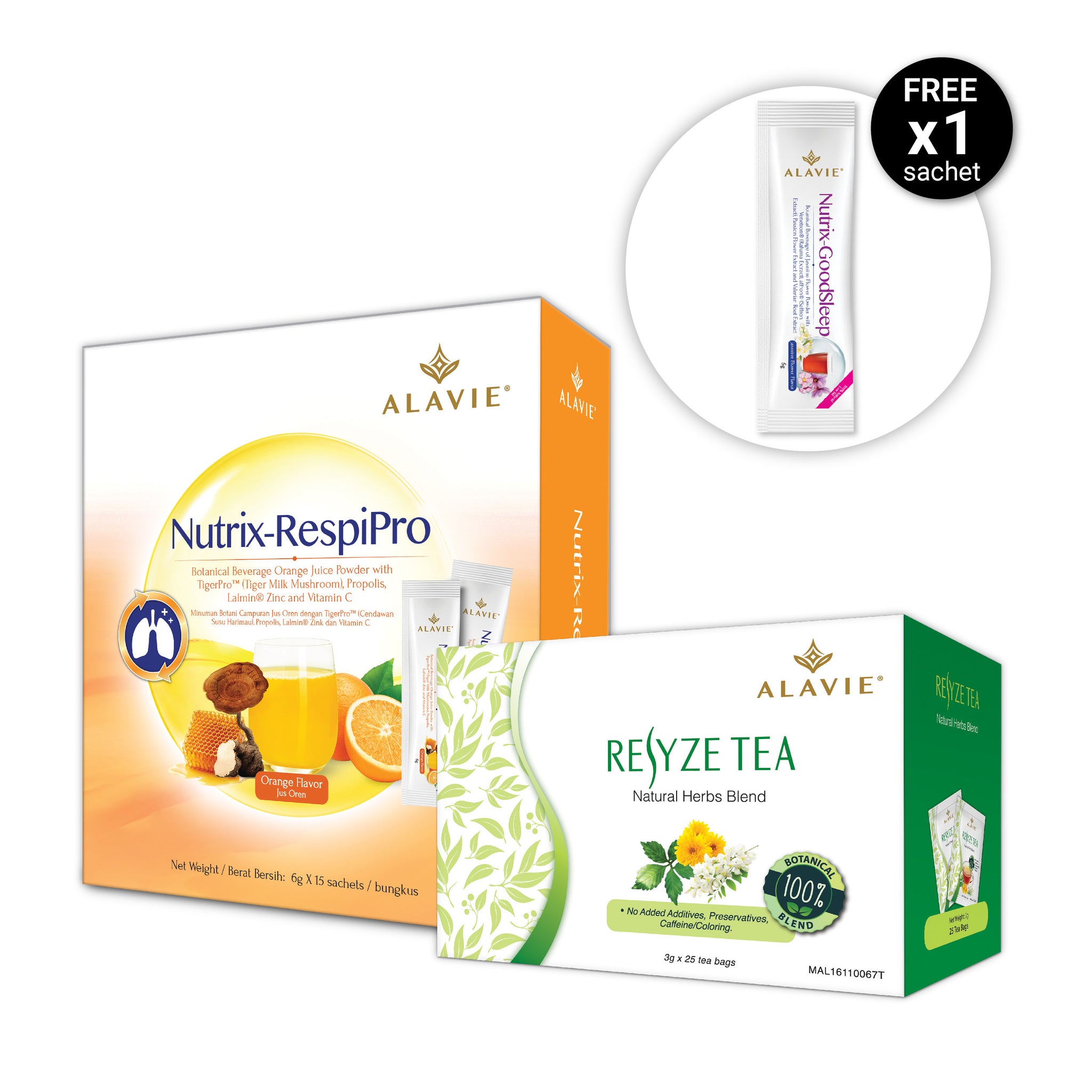 [Limited Bundle] ALAVIE Nutrix-RespiPro 15s + ALAVIE Resyze Tea 25s - AlavieHealth.com